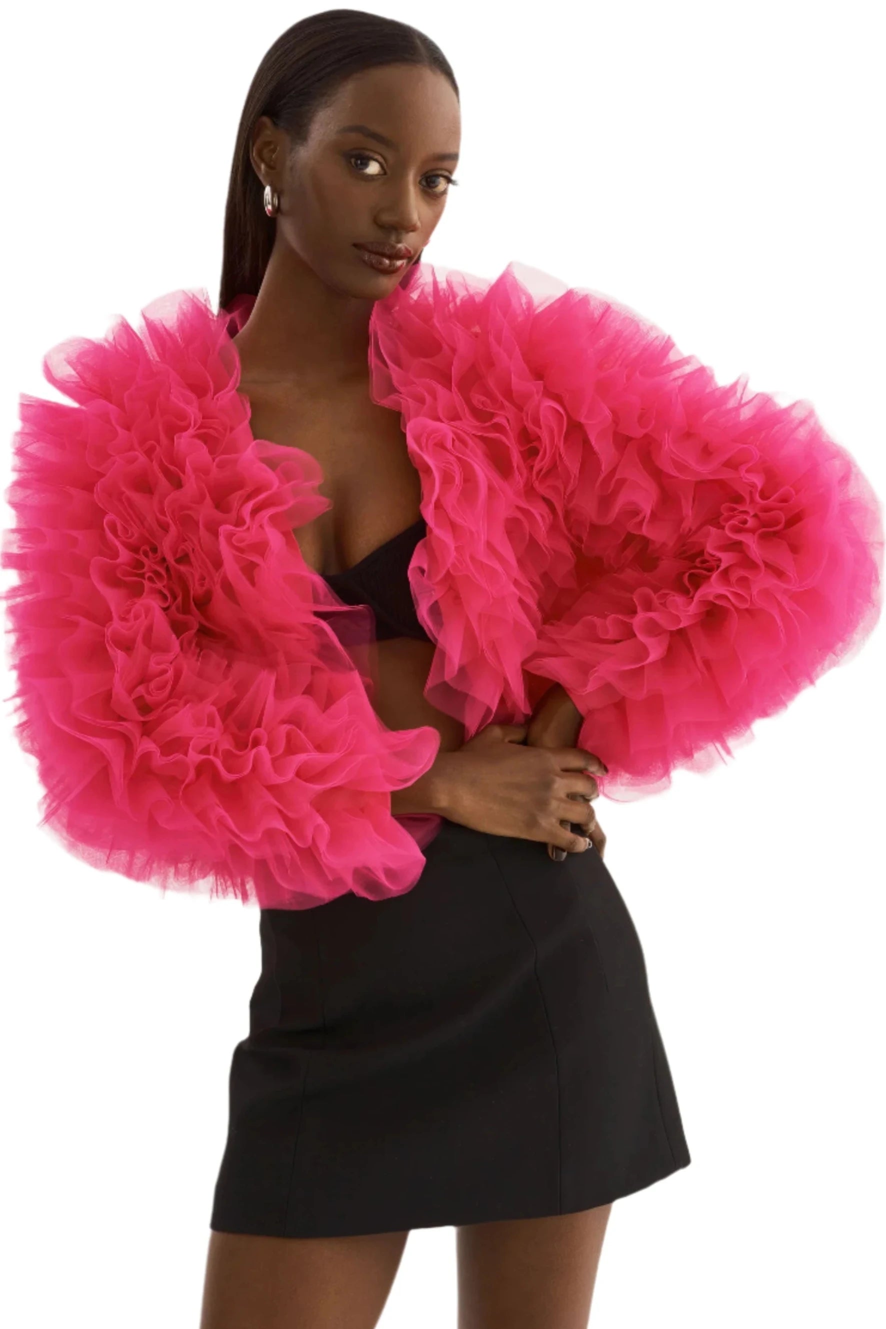 Britny Ruffle Tulle Jacket