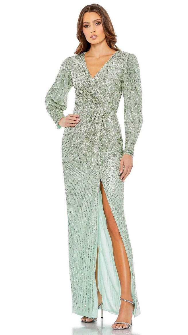 Sequin Long Sleeve Evening Dress